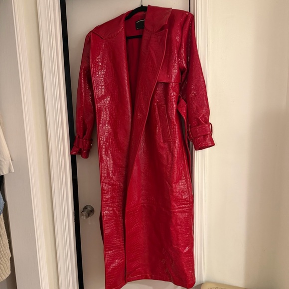 NAKED WARDROBE VEGAN CROC TRENCH COAT - Picture 5 of 11